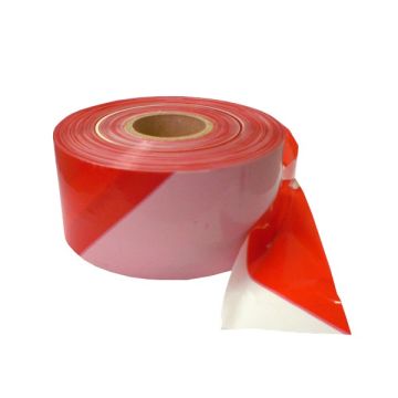 Taśma ostrzegawcza - biało/czerwona - rolka 500 mb x 80 mm
