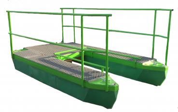 Pontoon boat center section, green, 100 liters, PE