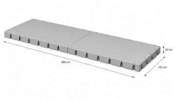 Basic modules NP 2-F 72 kg series without end pieces, 1550 x 4640 mm, low board