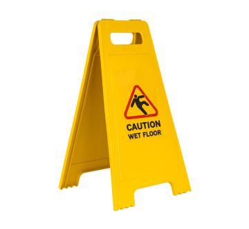 Warning sign "Caution: Slippery floor"