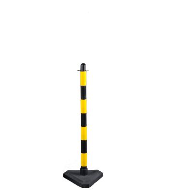 Chain post 90 cm - yellow / black - concrete base