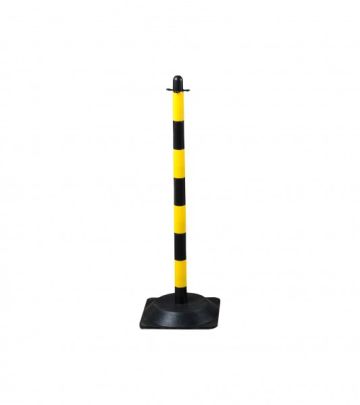 Chain Post 90 cm – Yellow/Black – Rubber Base