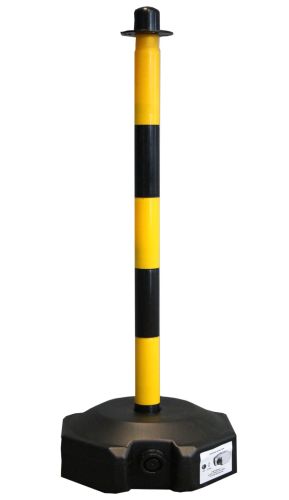 Słupek do łańcucha 90 cm - żółto/czarny - podstawa plastikowa oct. 6 kg