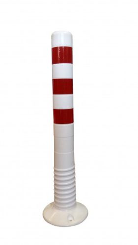 750 mm white post with red tape