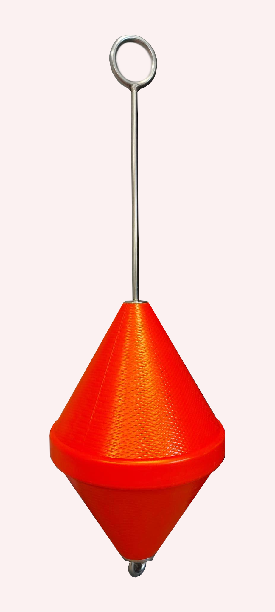 Small anchor buoy with eye rod, orange, 25 liters, PE, stainless steel, PU