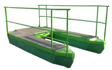 Pontoon boat center section, green, 100 liters, PE