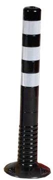 Flexible post 750 mm - black, white tape