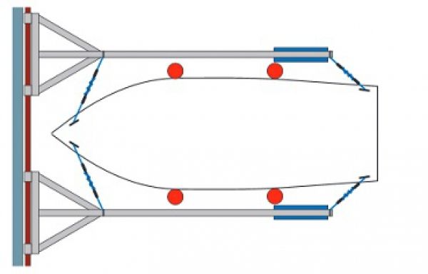 Pływak 60x40x61 Y-bom niebieski + 4 gwinty ze stali nierdzewnej