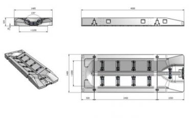 Pomost najazdowy dla skuterów z kompletem łączników do nabrzeża